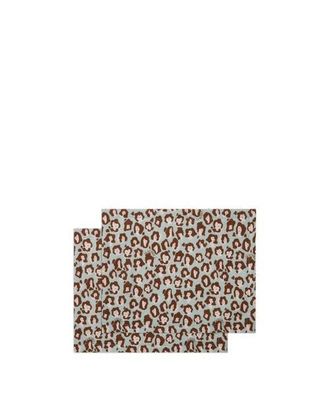 La DoubleJ Placemats Set Of 2 (35X45) Lady Leopard Acqua Acquamarin at Nordstrom