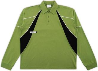 Students Captain Colorblock Long Sleeve Cotton Polo Shirt in Moss at Nordstrom, Size X-Large
