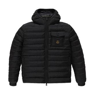 RefrigiWear Zwarte Nylon Herenjas met Capuchon - Heren - Gewatteerde jassen - Zwart - 3XL - Nylon - Jassen