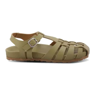 Lagoa Flat Sandals, female, Green, Size: 11 US Flat Sandal