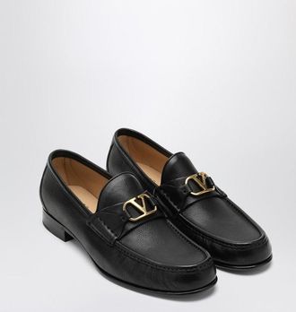 Valentino Garavani V Logo Signature Black Loafer