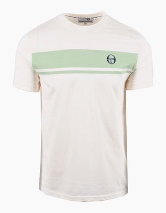 Sergio Tacchini Mens Sergio Tacchini SERGIO TACCHINI MASTER T-SHIRT GARDENIA/QUIET GREEN - White - Size: 38