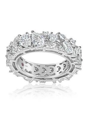 Suzy Levian Sterling Silver CZ Eternity Band in White at Nordstrom Rack, Size 5.5