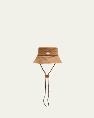 Moncler Cotton Gabardine Logo Bucket Hat