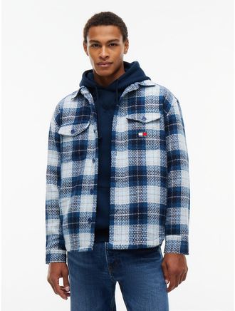 Tommy Hilfiger Mens Tommy Jeans Check Overshirt - Navy - XXL