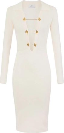 Elisabetta Franchi Midi Kleedjes - Dames - Casual kleedjes - Beige - M - Kleedjes