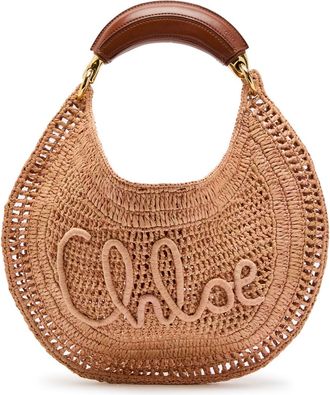 Chlo&eacute; Summer Banana Logo Raffia Shoulder bag - Pink - One Size