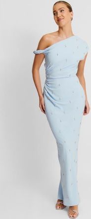 Six Stories Asymmetric Beaded Maxi Dress in Pale Blue at Nordstrom, Size 12