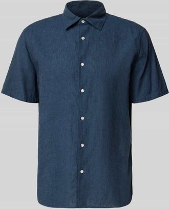 Mc Neal Regular Fit Freizeithemd aus Leinen-Baumwoll-Mix in Rauchblau, Gr&ouml;&szlig;e XXXL