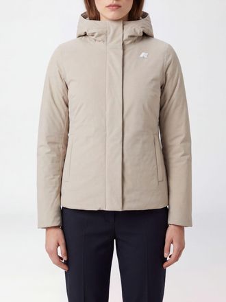 K-Way Bleizou Short Waterproof Parka with Hood and Faux-Fur Lining