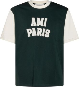 Ami Green Logo Crew Neck T-Shirt