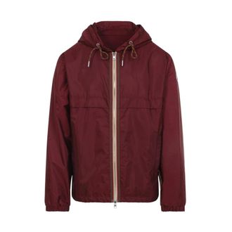 Moncler Light Jackets, male, Red, Size: 2XL Nidge Hooded Jacket