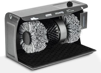 H.Koenig Lustrador De Zapatos El&eacute;ctrico, 3 En 1, Pulidor, Dispensador De Cera, 120 W, Negro U600, Pl&aacute;stico, Gris Anthracite - Hkoenig