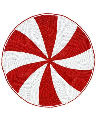 Tiramisu Peppermint Swirl Beaded Holiday Placemat