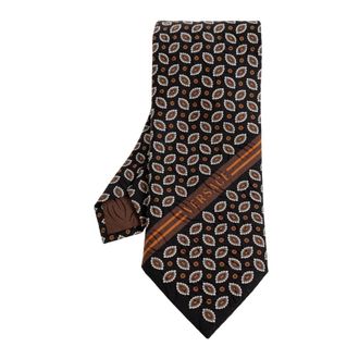 Versace Ties, male, Black, Size: ONE SIZE Printed Jacquard Silk Tie
