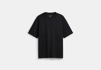 Coach Mens T-Shirt in Black, Size X-Large | Organic Cotton