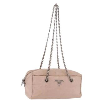 Prada Pre-owned Shoulder Bags, female, Pink, Size: ONE SIZE Pre-owned Vintage Shoulder Bag