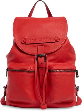 Longchamp Medium 3D Leather Backpack in Vermilion at Nordstrom Rack