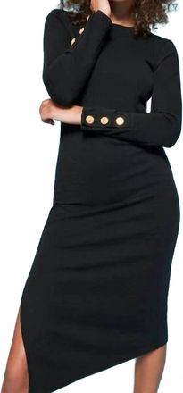 Nation Ltd Theo Slit Midi Dress In Black