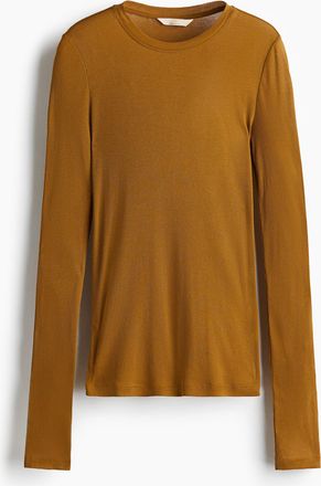 H&M Geripptes Shirt aus Pima-Baumwolle - Yellow