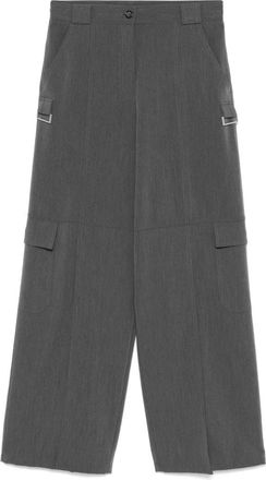 Pinko Wijde Cargo Broek met Vallende Stof - Dames - Wijde Broeken - Grijs - L - Broeken