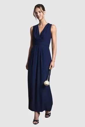 Coast V-Neck Wrap Maxi Dress in Navy at Nordstrom, Size 10