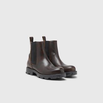 Diesel D-Hammer-Chelsea boots in brushed leather - Boots - Man - Brown