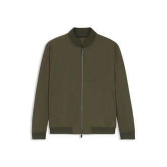 BOSS Slim-fit jacket in micro-patterned stretch fabric