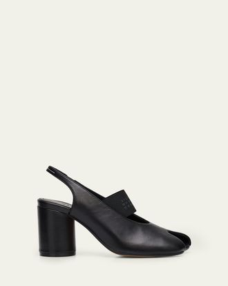Maison Margiela 80mm Anatomic Numeric Leather Slingback Ballerina Pumps