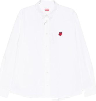 Kenzo Pop Casual Oxford Shirt - Heren - Casual Overhemden - Wit - XL - Katoen - Overhemden
