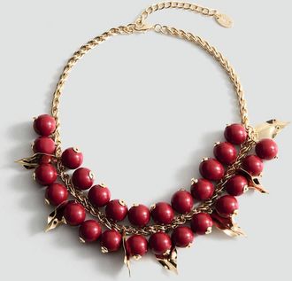 Mango Collana catena perline oro - Donna - Taglia unica - MANGO