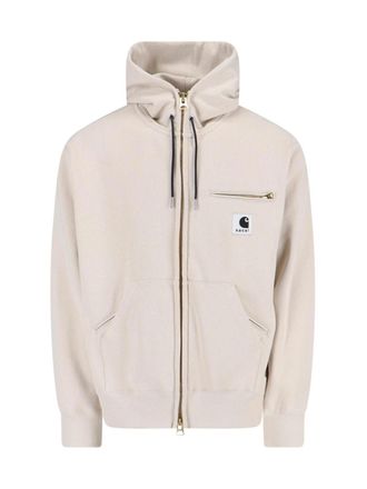 sacai Cotton Zip Jacket With Contrasting Logo Patch