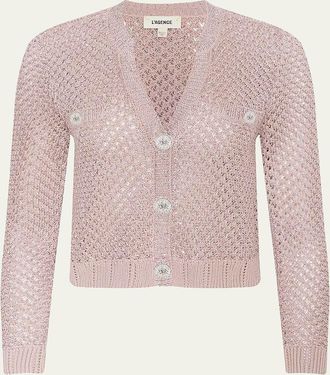 L'agence Blanca Sequined Knit Cardigan