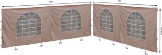 Quick-Star Quick-star - 2 Seitenteile Mit Pvc Fenster F&uuml;r Lounge Pavillon Sahara 4x4m Seitenwand Sand