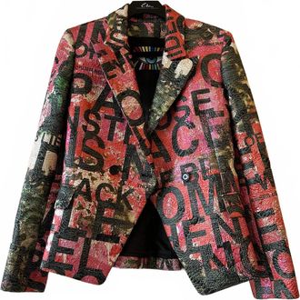 Libertine - Libertine Womens Dream For Winter Double Breasted Blazer In Pink, Red, Multi
