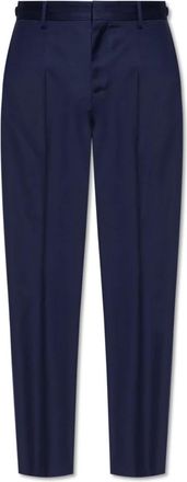 Versace Plooibroek - Heren - Nette broeken - Blauw - L - Wol - Broeken