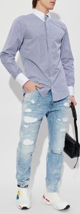 Dsquared2 Striped Shirt, Mens, Navy Blue