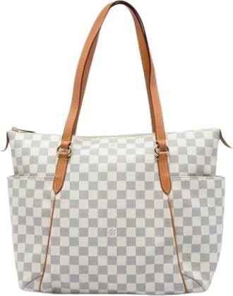Louis Vuitton Pre-owned Totally MM Tote Bag - Dames - Vintage Shopper - Wit - ONE Size - Leer - Vintage