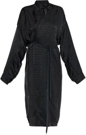 Balenciaga Shirt Dresses, female, Black, Size: 2XS Wrap Cocoon Dress