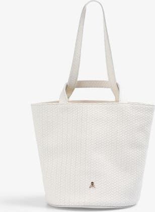 Scalpers Mini Cube Woven Leather Bag in Offwhite at Nordstrom