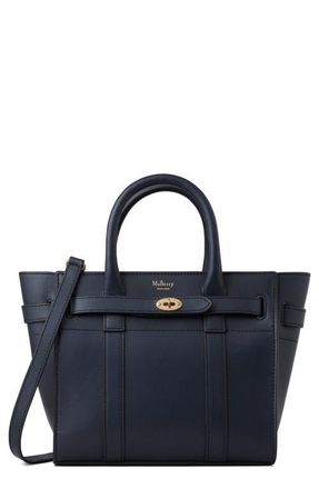 Mulberry Mini Zipped Bayswater Leather Satchel in Night Sky at Nordstrom