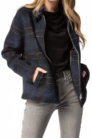 Rta Reese Jacket In Navy Plaid