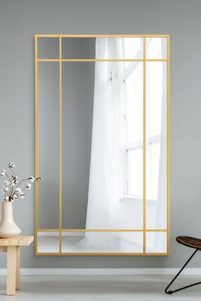 MirrorOutlet Gold Contemporary Wall & Leaner Mirror 71 X 43 (180 x 110CM) | Size: 1 Pack