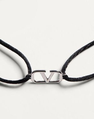 Valentino Garavani Bracciale Vlogo Signature In Cotone Uomo NERO UNI