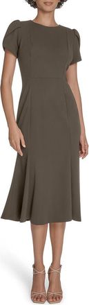 Calvin Klein Tulip Sleeve Midi Dress in Caper at Nordstrom Rack, Size 10