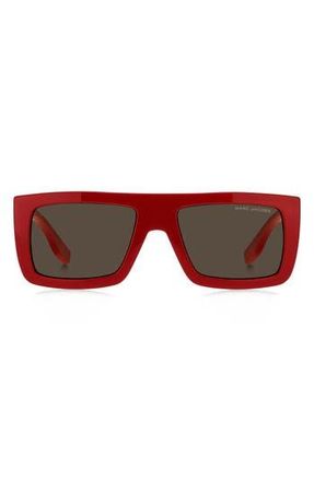 Marc Jacobs 53mm Gradient Rectangular Sunglasses in Red/Brown at Nordstrom Rack