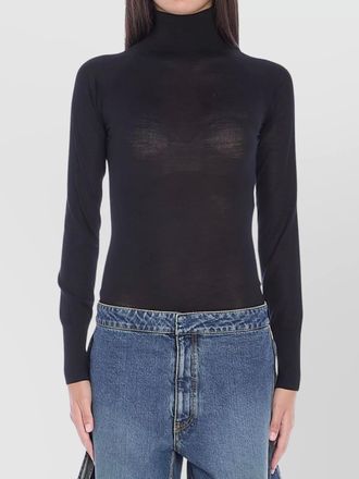 Alaia sheer knit turtleneck bodysuit