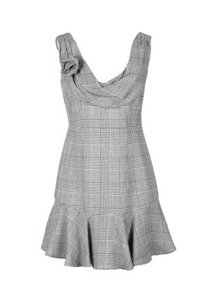 Alessandra Rich Flared Short Dress - Black/White