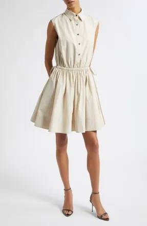 Derek Lam Tristan Sleeveless Shirtdress in Oyster Gray at Nordstrom, Size X-Small