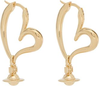 Vivienne Westwood Emily Heart Hoop Earrings - Gold - One Size